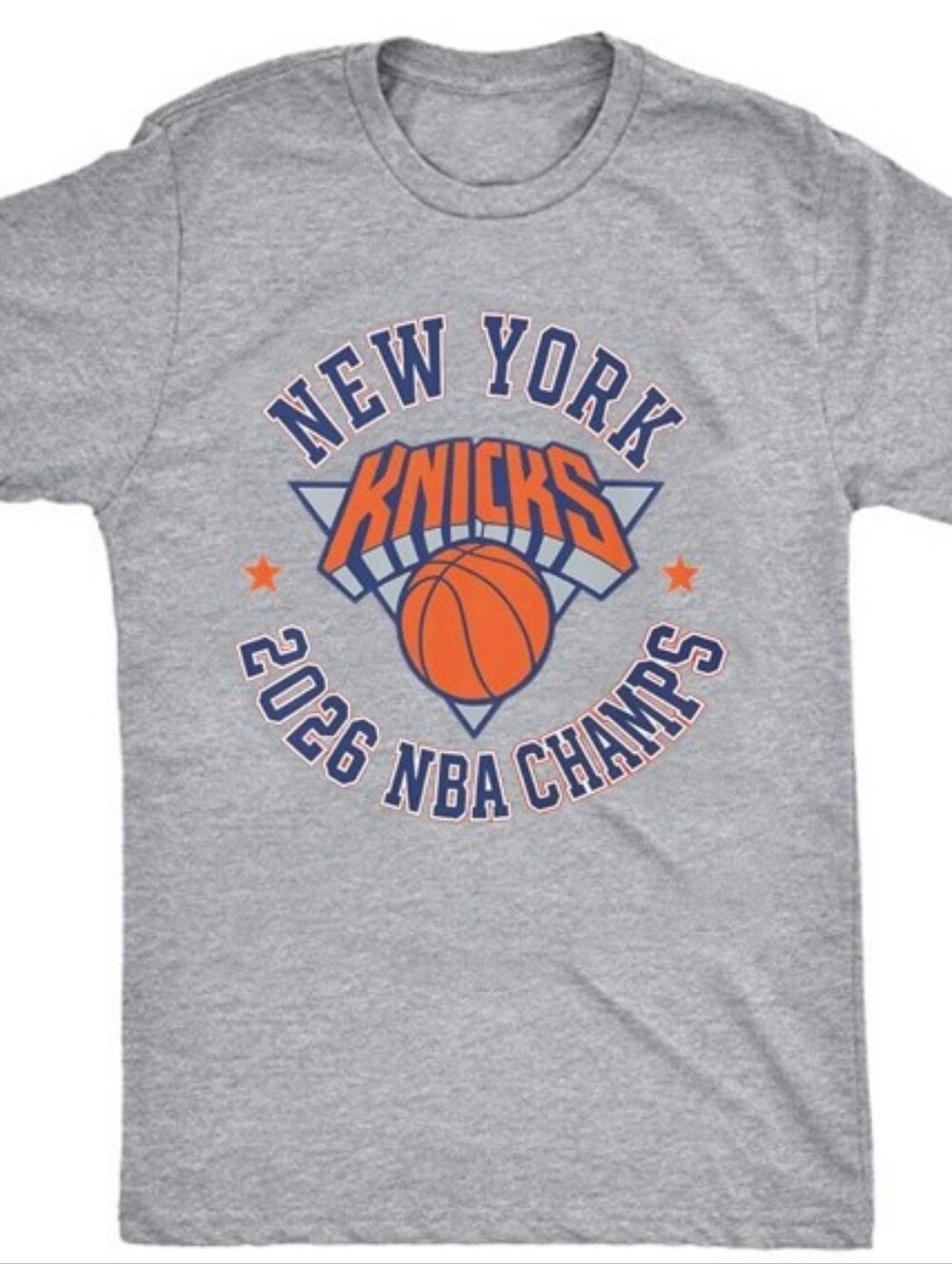 New York Knicks 2026 NBA Champs Gray Graphic Tee XL